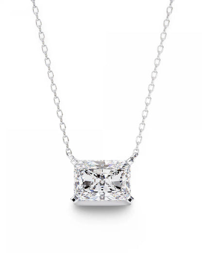 Ziva Radiant Cut Lab Grown Diamond Solitaire Pendant - Jewelslane