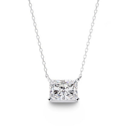 Ziva Radiant Cut Lab Grown Diamond Solitaire Pendant - Jewelslane