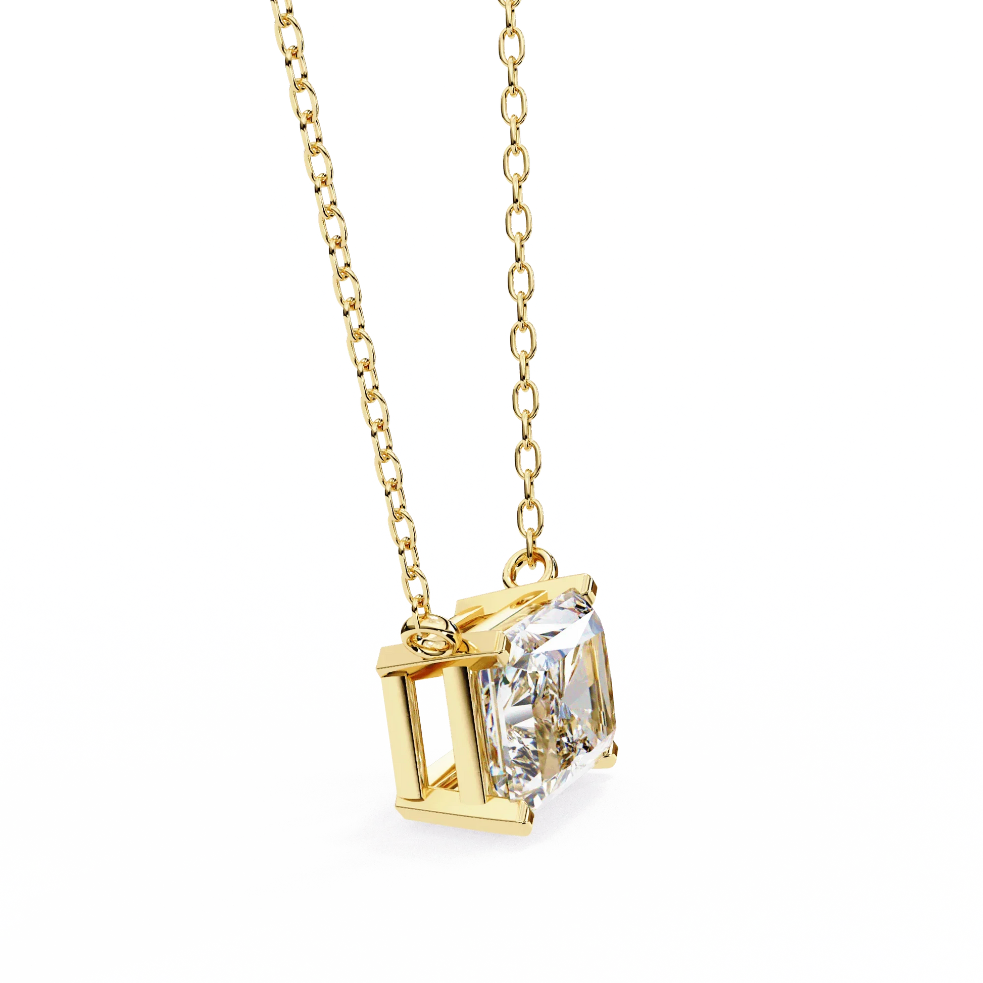 Ziva Radiant Cut Lab Grown Diamond Solitaire Pendant - Jewelslane