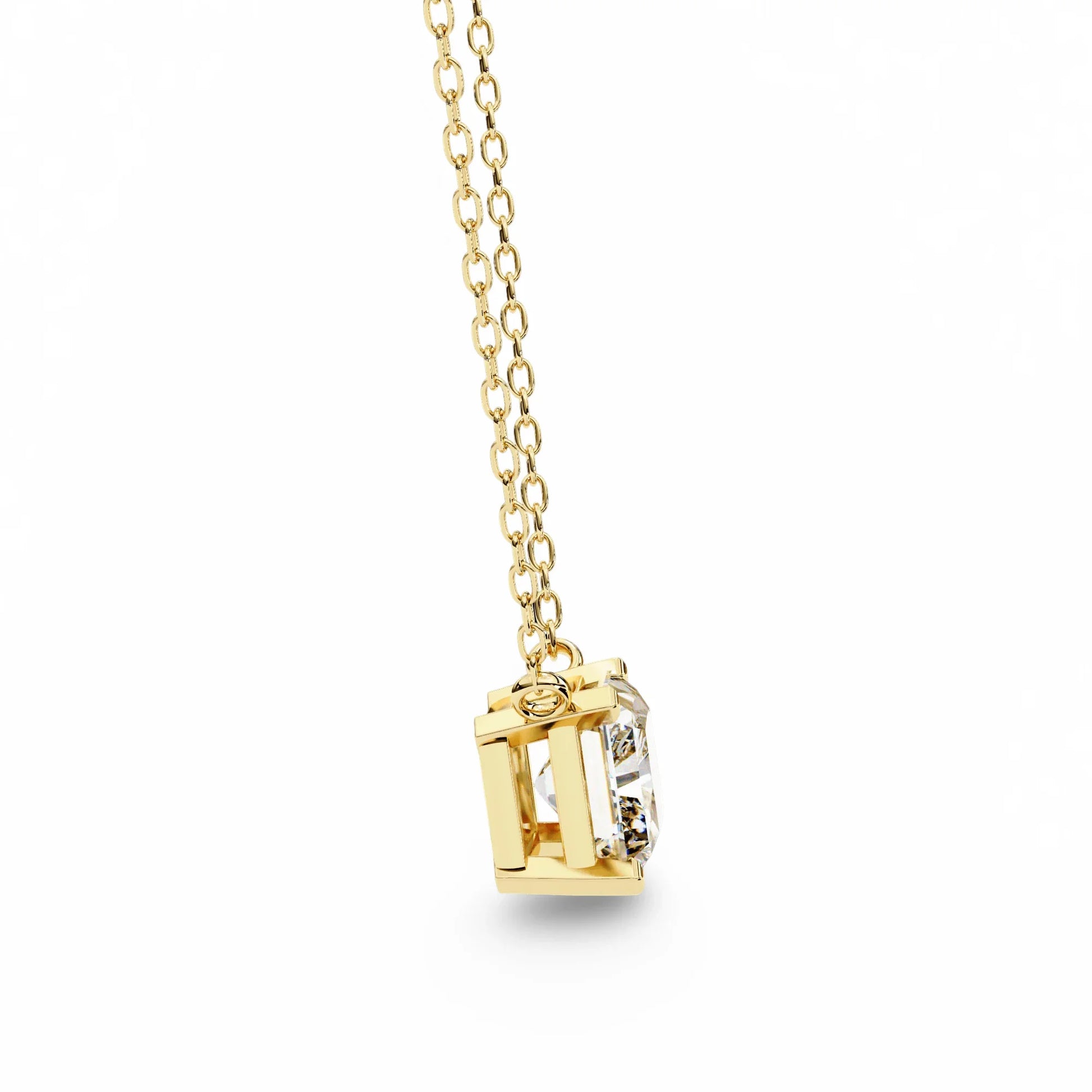 Ziva Radiant Cut Lab Grown Diamond Solitaire Pendant - Jewelslane