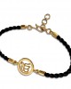 Ik onkaar Bracelet On Nylon Thread with Gold Plated Adjustable Silver Lock for Girls