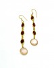 Elegant Long earrings with Rose quartz and garnet