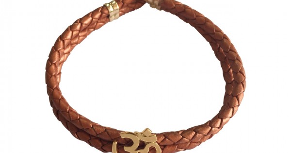 Men's Leather Bracelet with Gold - My Love Treasures