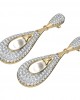 Attractive Slender Pearl & Diamond Earrings