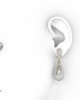 Attractive Slender Pearl & Diamond Earrings