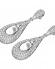 Attractive Slender Pearl & Diamond Earrings