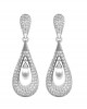 Attractive Slender Pearl & Diamond Earrings