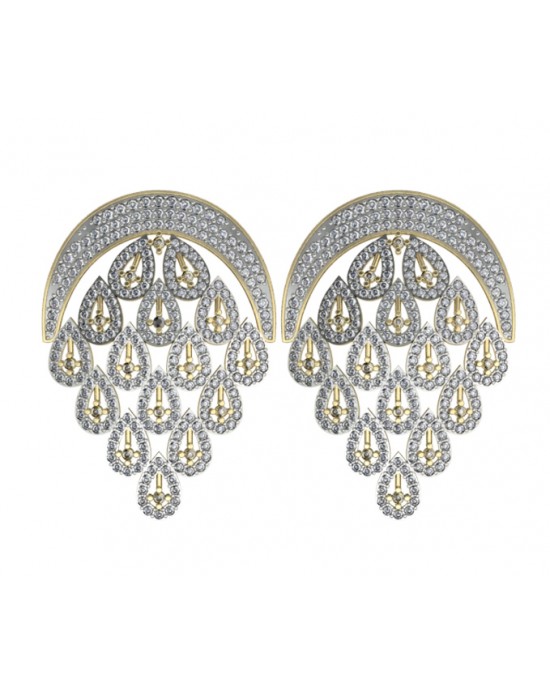 Diamond Crescent Earrings