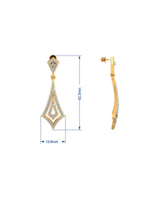 Sia Diamond Danglers In Gold