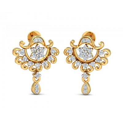Shop Jewellery Online - Tanvi Diamond Earrings In Gold - JewelsLane