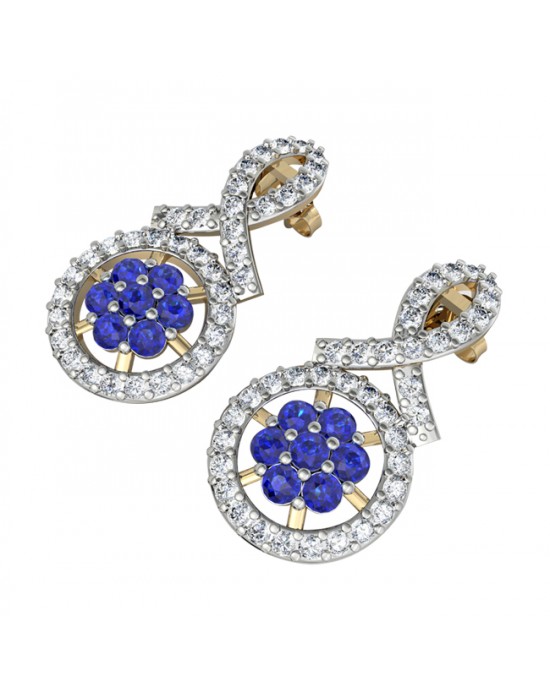 Sapphire & diamond ear studs