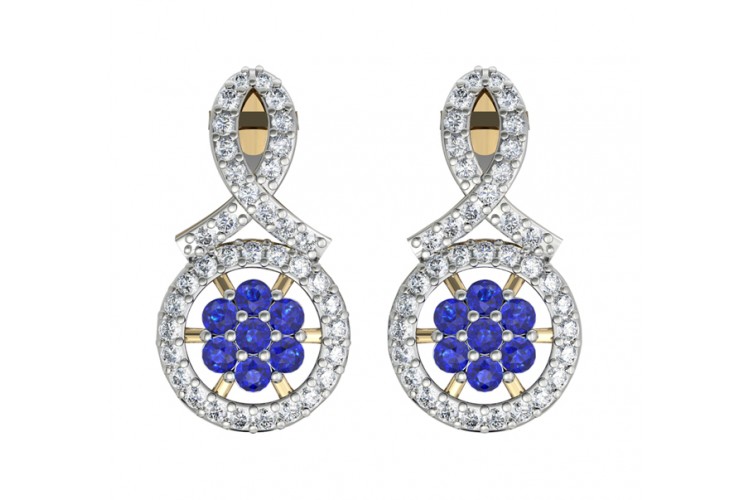 Buy Sapphire Diamond Ear Studs Online In India At Best Price