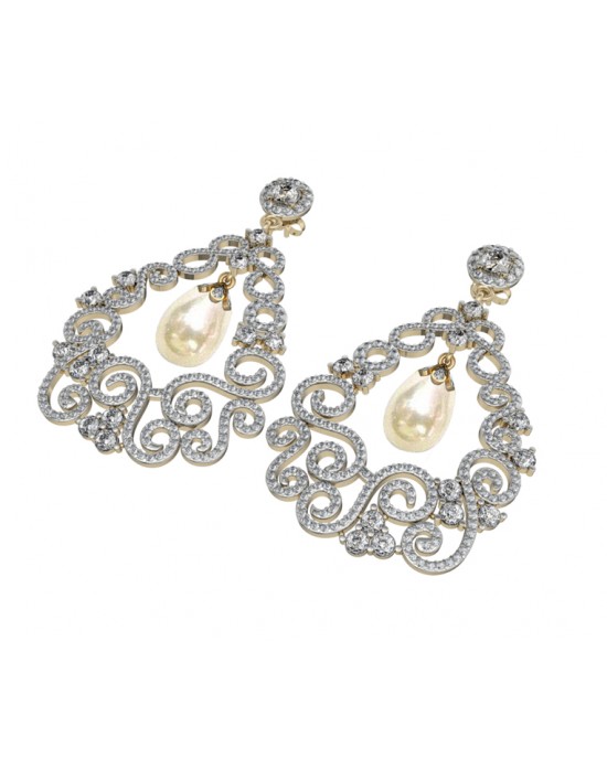 Simply Gorgeous Pearl & Diamond Earrings