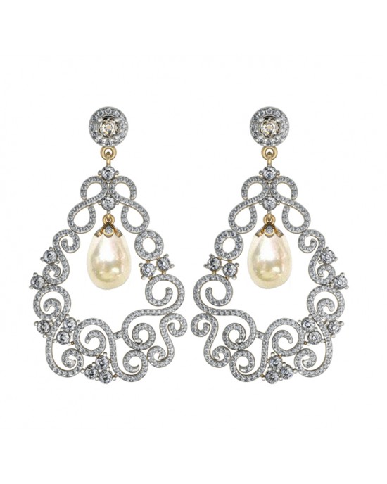 Simply Gorgeous Pearl & Diamond Earrings