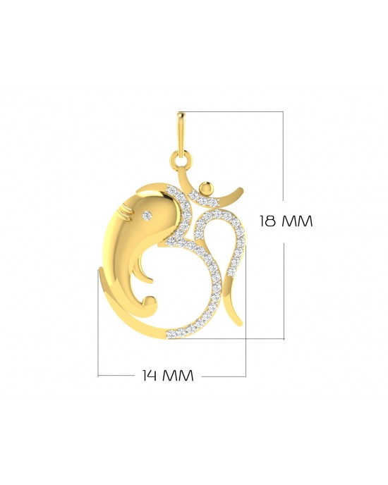 Om Ganesh in Gold & diamonds Pendant