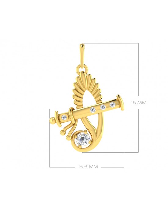 Sri Krishna Gold pendant with diamonds   