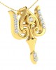 Auspicious Shiv Trident Pendant in Gold