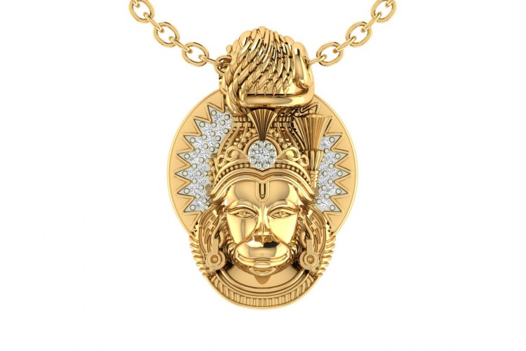 Hanuman Pendant in Gold at Jewelslane