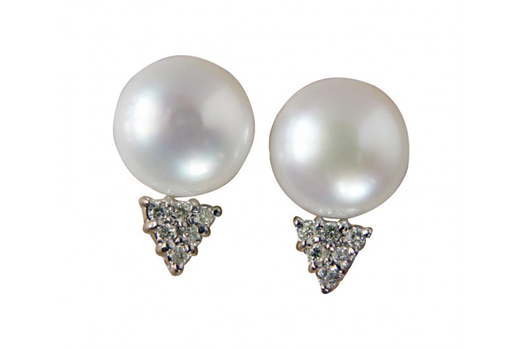 Buy Pearl \u0026 Diamond Earring Studs 