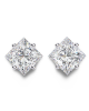 Princess Lab Grown Diamond Solitaire Ear Studs in Gold