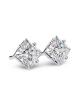 Princess Lab Grown Diamond Solitaire Ear Studs in Gold