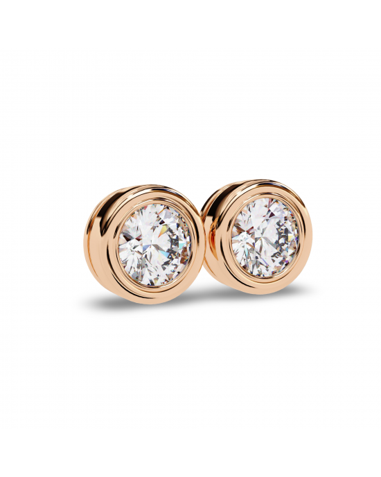 Hazel Lab Grown Diamond Earstuds In Gold 