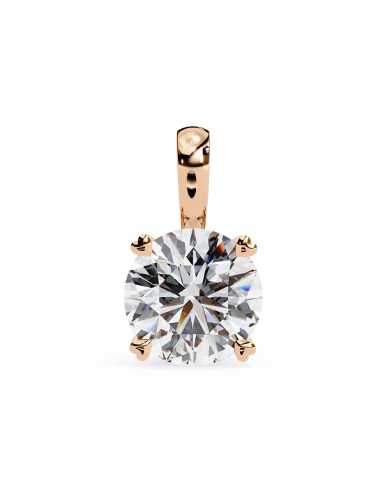 Classic Round Brilliant Solitaire Diamond Pendant in Gold