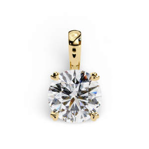 Classic Round Brilliant Solitaire Diamond Pendant in Gold