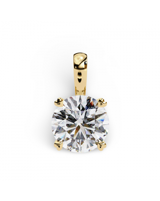 Classic Round Brilliant Solitaire Diamond Pendant in Gold