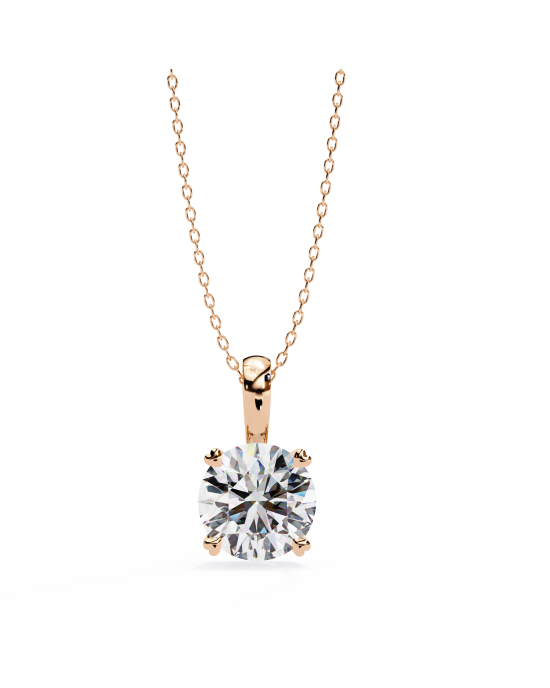 Classic Round Brilliant Solitaire Diamond Pendant in Gold