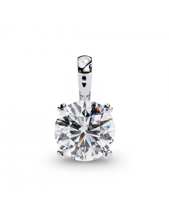 Classic Round Brilliant Solitaire Diamond Pendant in Gold