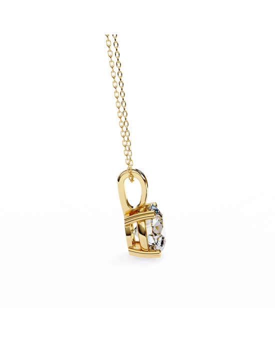 Classic Round Brilliant Solitaire Diamond Pendant in Gold