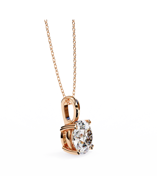 Classic Round Brilliant Solitaire Diamond Pendant in Gold