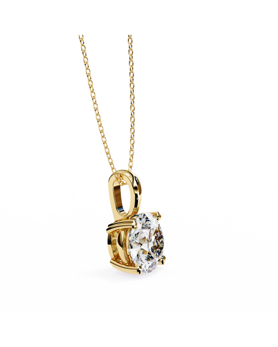 Classic Round Brilliant Solitaire Diamond Pendant in Gold