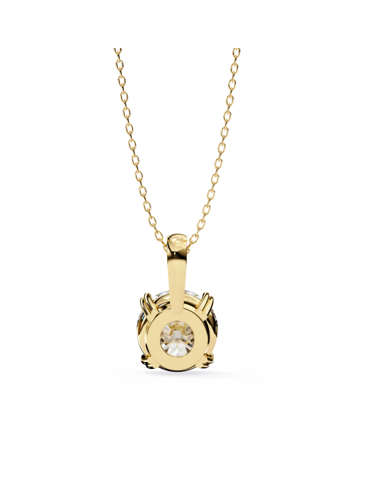 Classic Round Brilliant Solitaire Diamond Pendant in Gold