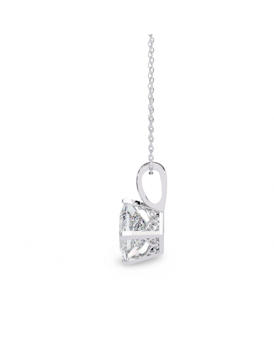 Princess Lab Grown Diamond Solitaire Pendant 