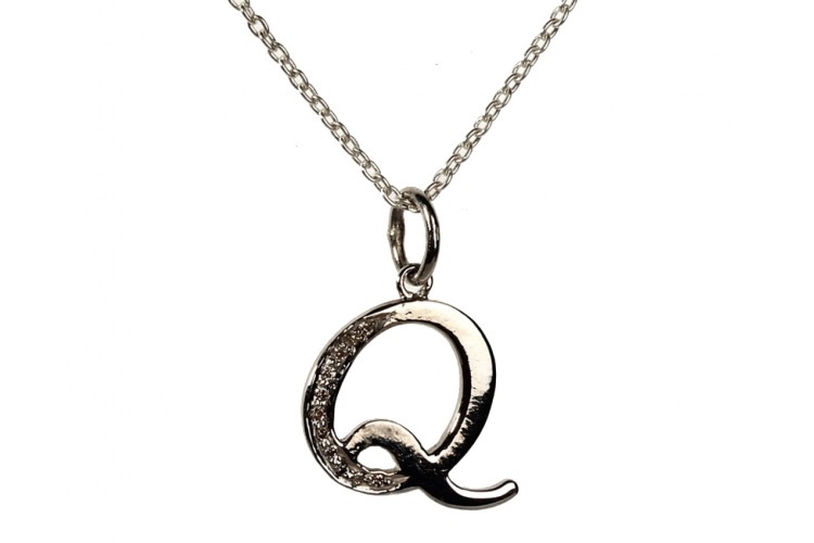 Buy Alphabet Q pendant with diamonds Online in India at Best Price ...