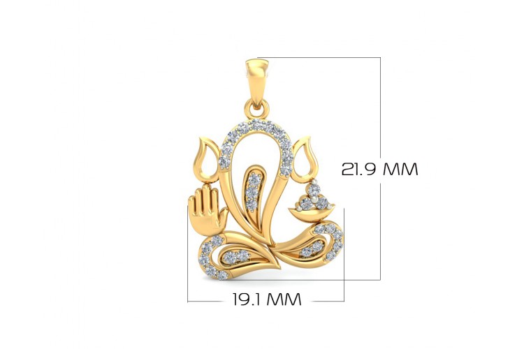 gold and diamond ganesh pendant