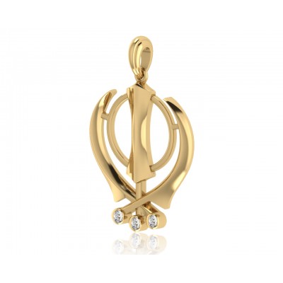 khanda pendant gold tanishq