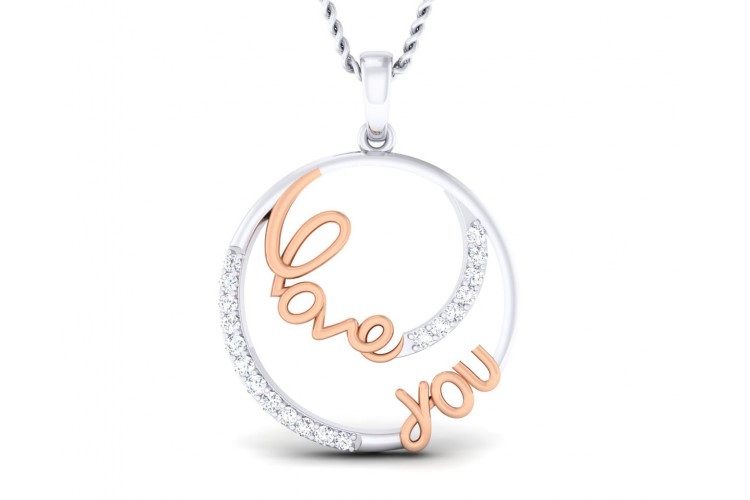 i love you diamond pendant