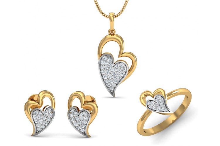 heart necklace set