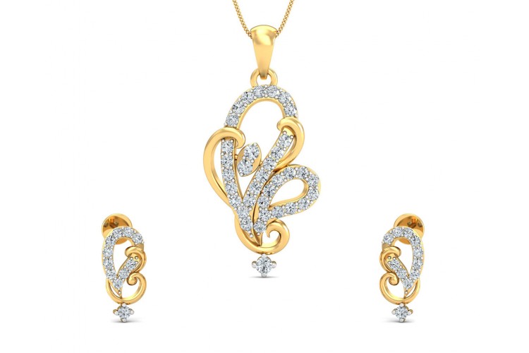 diamond earrings with pendant