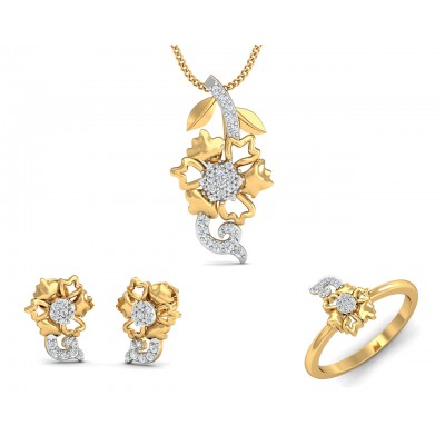 diamond ring earring set