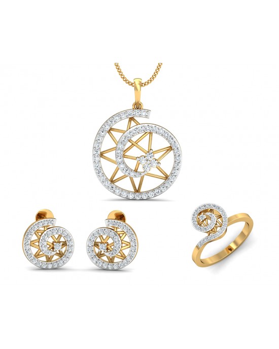 Astra Diamond pendant set in 14k hallmarked Gold