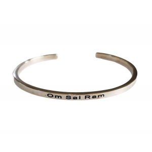 Om Sai Ram Cuff Bracelet in Silver 